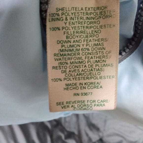 St. John's Bay Reversible Puffer Vest Light Blue & Grey Down Feathers Size Large - Picture 15 of 16